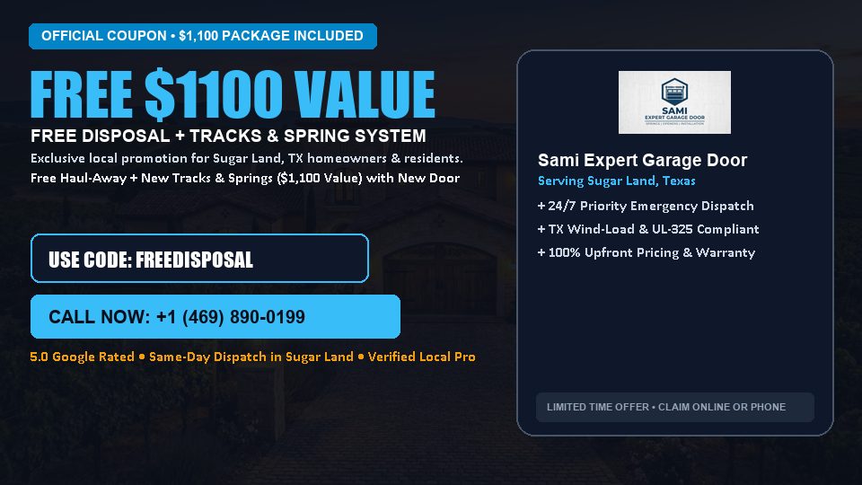 Sami Expert Garage Door FREE Haul-Away & Heavy-Duty Tracks with New Door in Sugar Land, TX